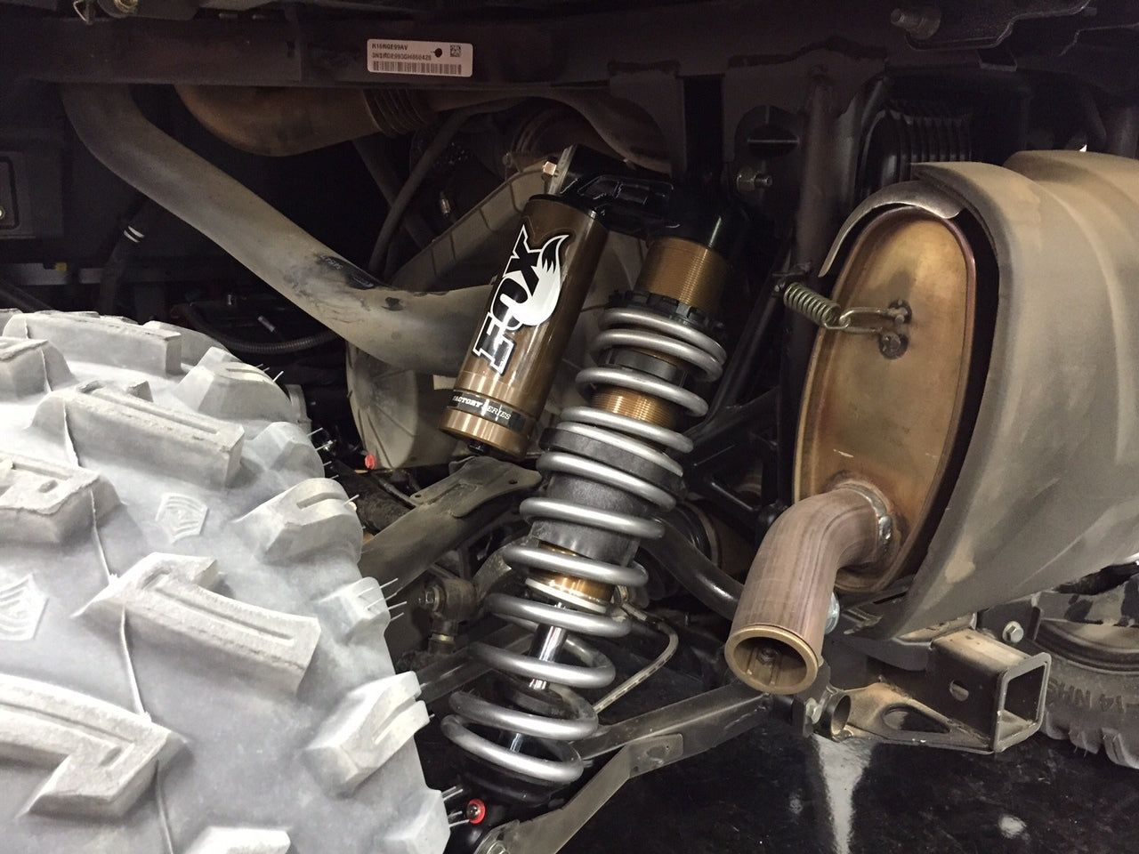 Rear shock installed with dual rate springs